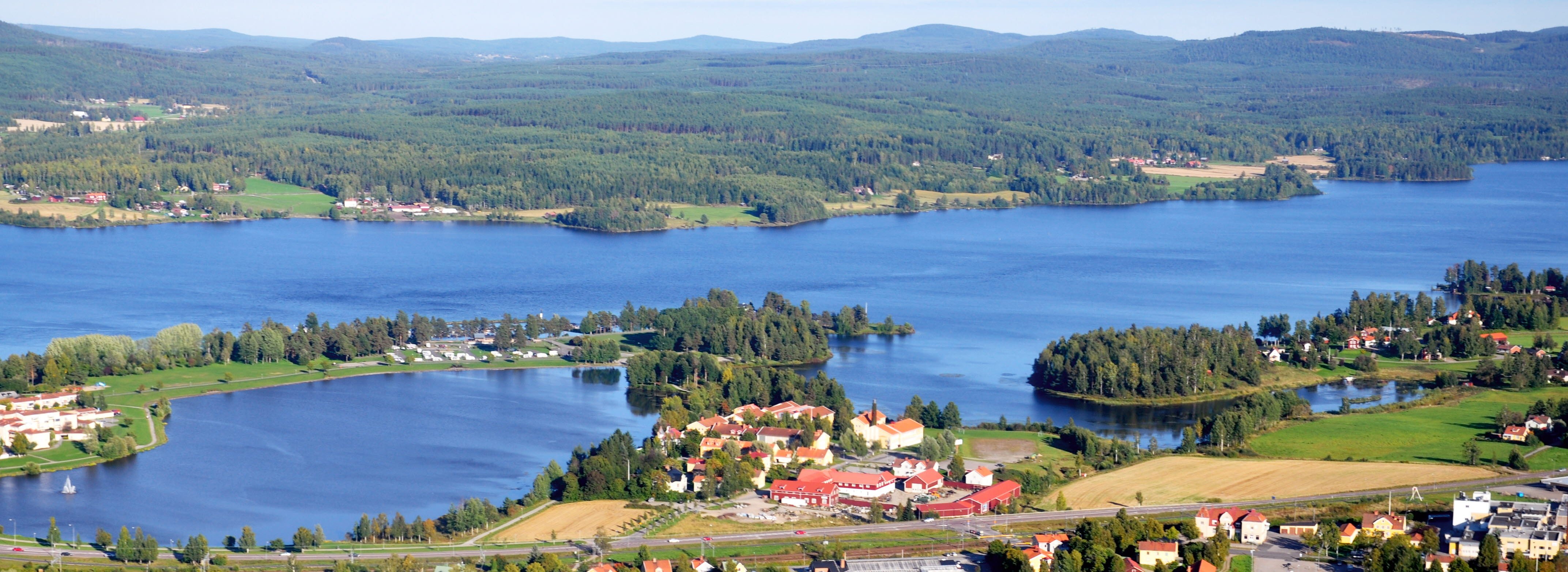 Flygbild över Bollnäs folkhögskola