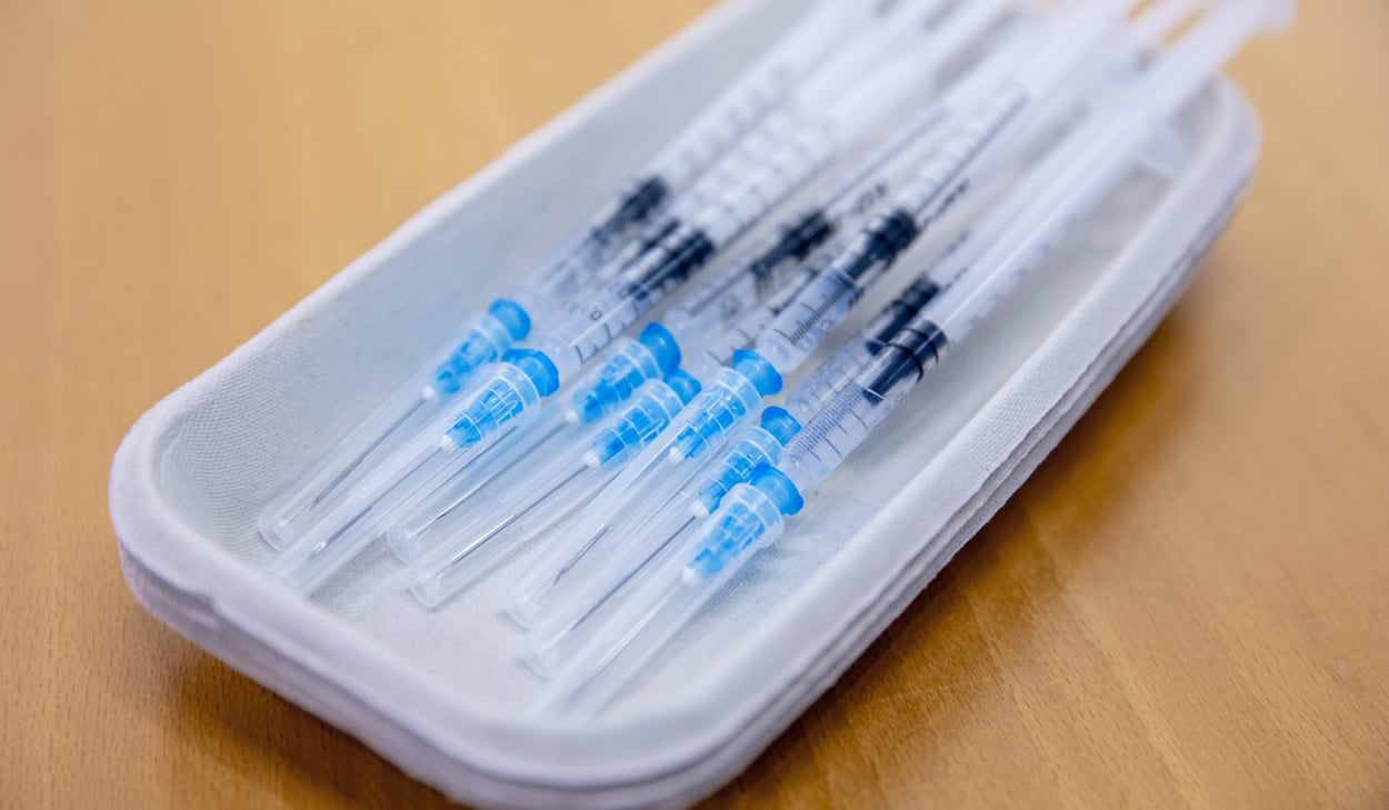 Drop-in-vaccination mot covid-19 på Valbo Köpcentrum.