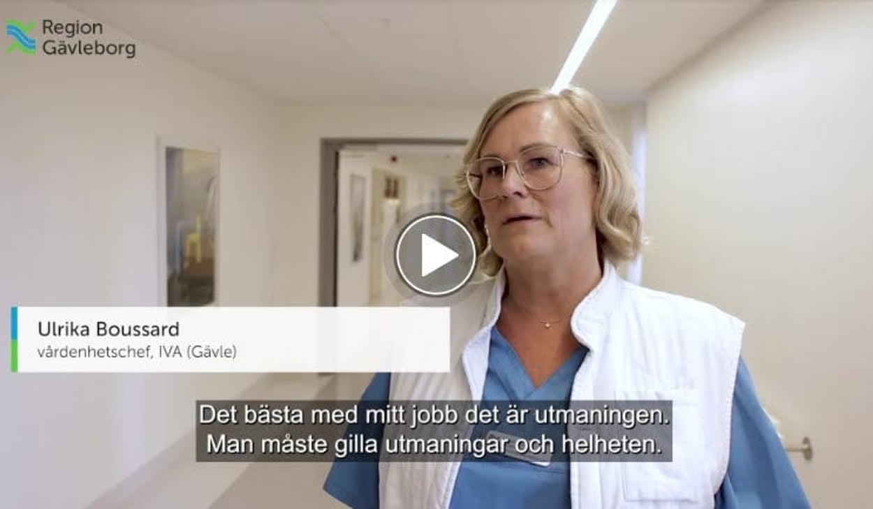 Skärmklipp Ulrika Boussard, vårdenhetschef, IVA i Gävle