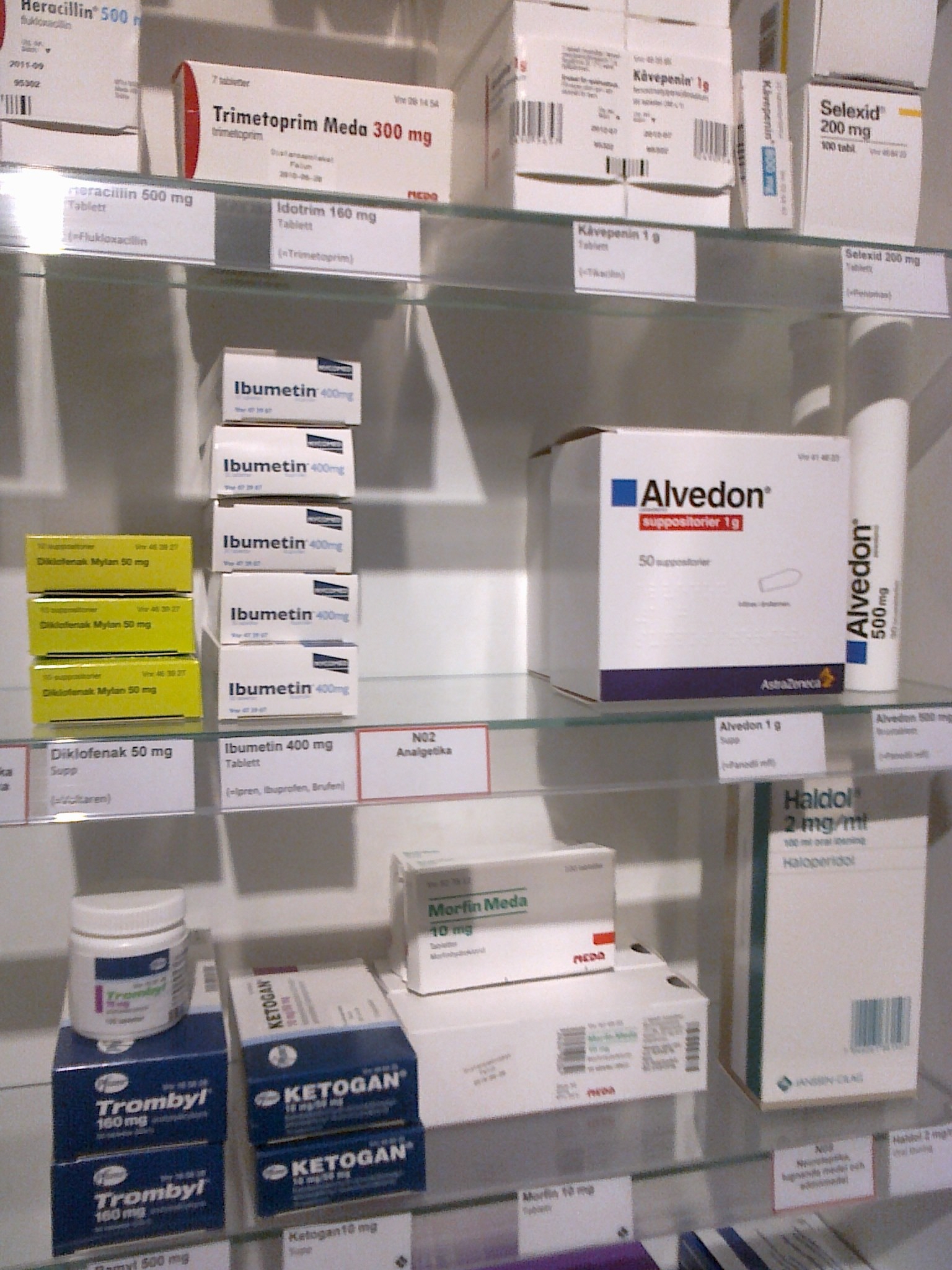 Läkemedelsförråd sorterat enligt ATC-kodsordning