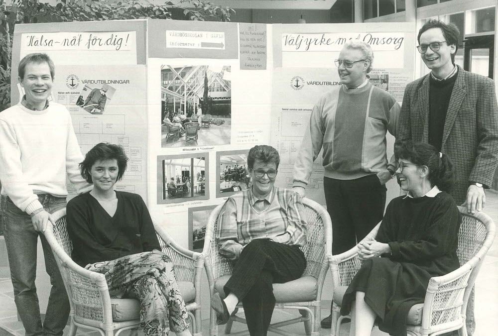 Informationskampanj för Sjuksköterskeskolans efterträdare, Vårdhögskolan i Gävle, 1980- eller 1990-tal.