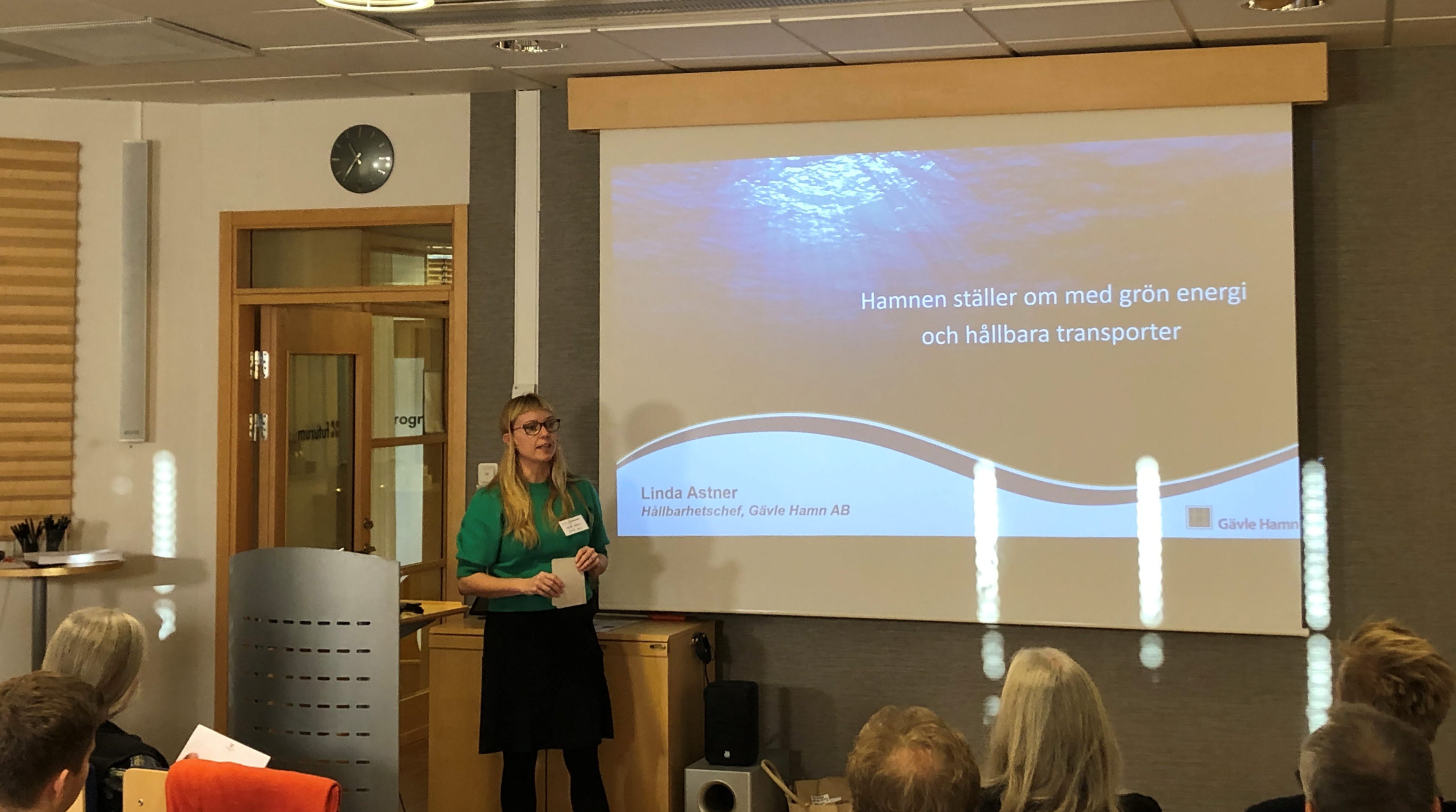 Linda Astner, hållbarhetschef Gävle Hamn
