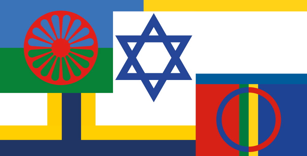 Minoritetsveckan, Sveriges nationella minoriteters flaggor