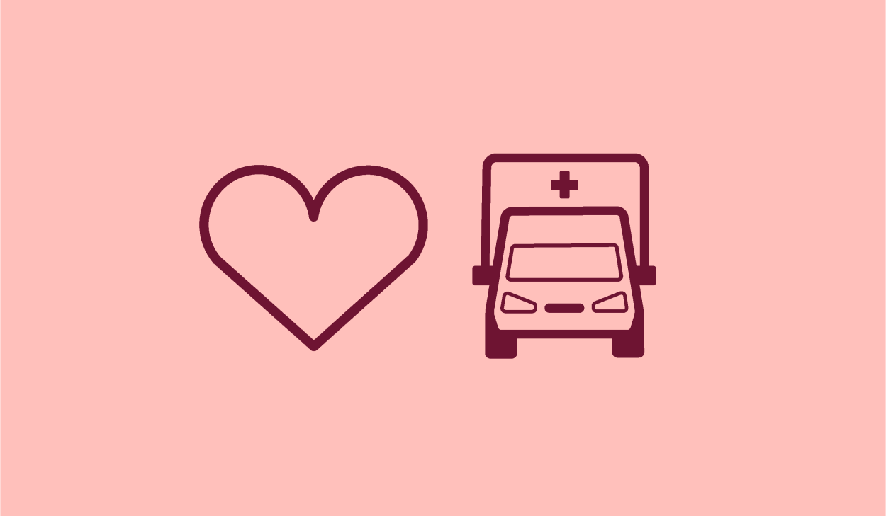 Ikon av hjärta och ambulans 