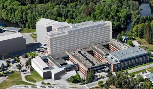 Bilden visar Framtidsbyggets byggprojekt på Gävle fokus. Hus 62 ligger till vänster i bild på den södra tomten.