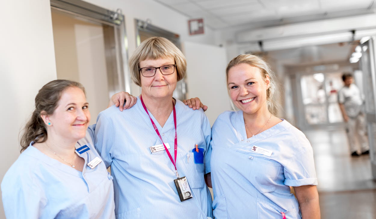 Sophie Westberg, Inger Forslin, Moa Nordström, vårdpersonal