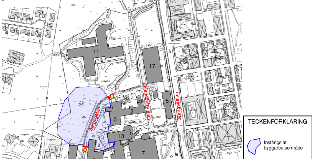 Bergsgatan stängs av för genomfartstrafik från 22 november