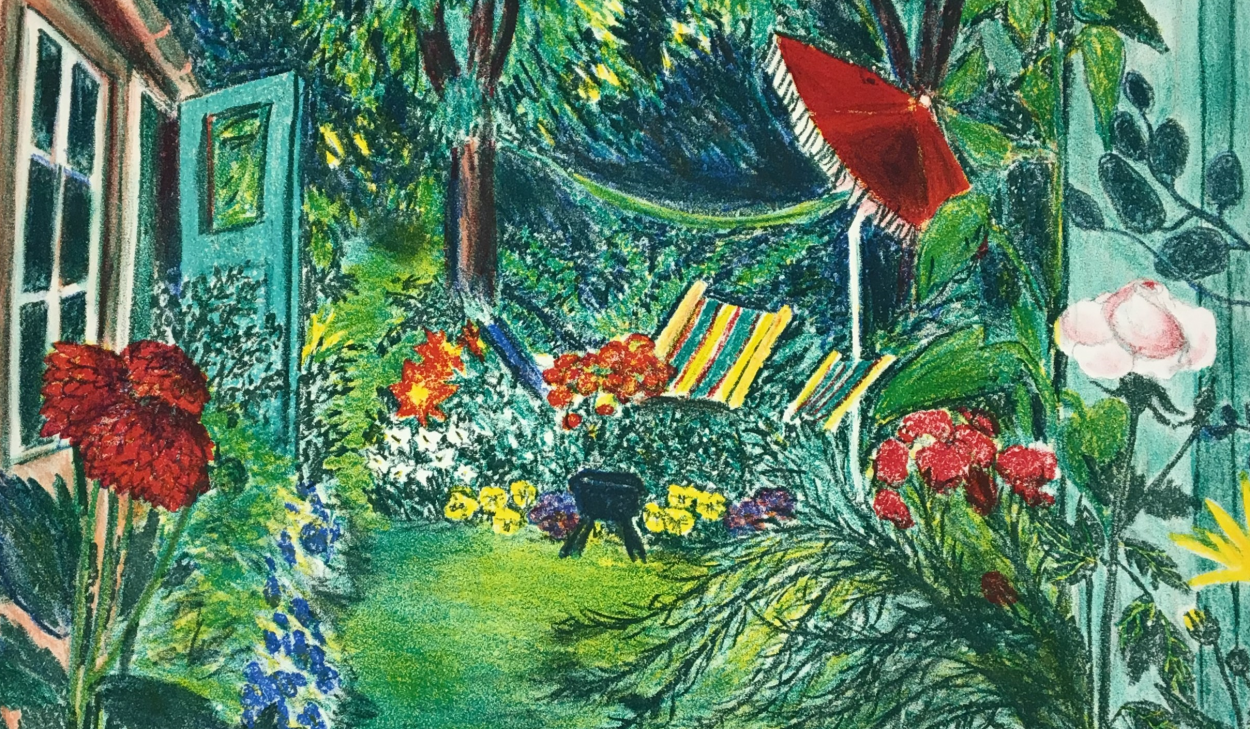 Konstverk Det röda parasollet av Evy Låås